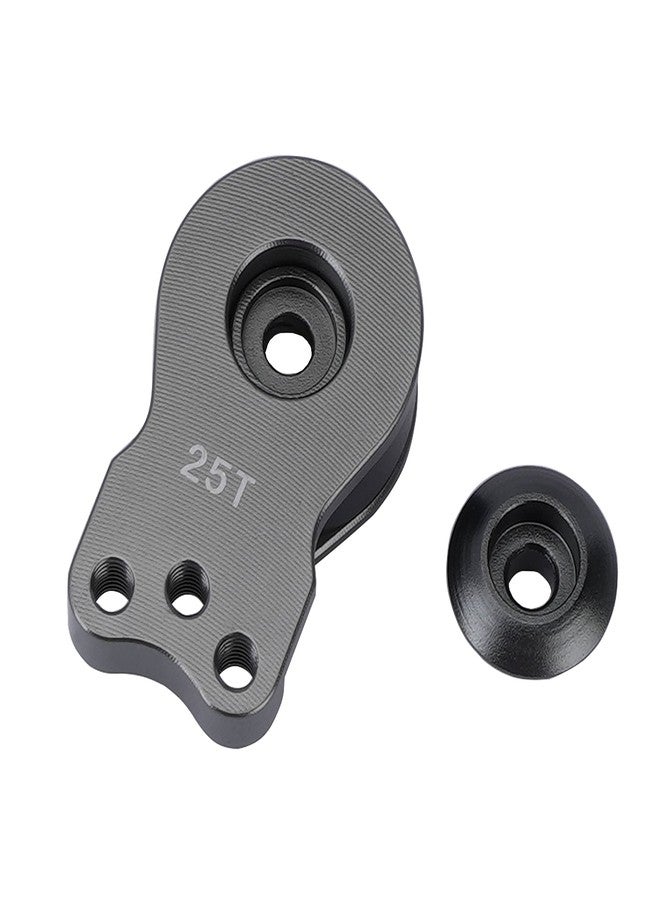 DJX Aluminum 25T Servo Saver 3 Holes Adjustable Hi-Torque Servo Horn for 1/8 1/10 Remote Control Car Boat (Titanium) - Image 2